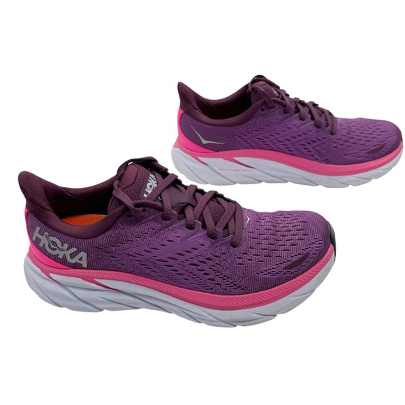 Hoka One One Clifton 8 Sneakers Beautyberry Running Shoes Pink Purple - Picture 8 of 12